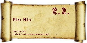 Miu Mia névjegykártya